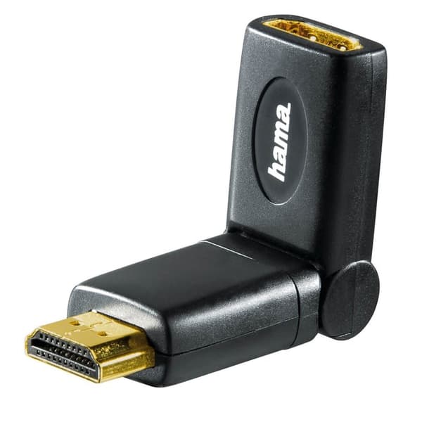 HAMA Adapter HDMI Rotation Kvinde-Han Guld Sort