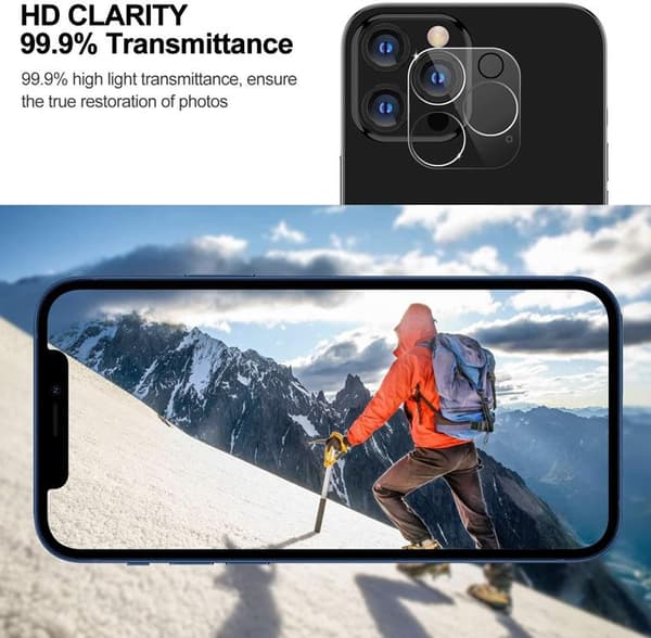 [2-PACK] Kameralinsskydd i Härdat Glas iPhone 12 Pro - Clear
