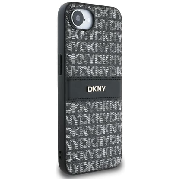 DKNY telefontaske til iPhone 16e Repeat Texture Tonal Stripe - Sort