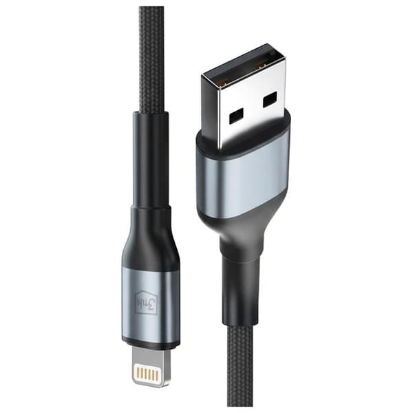 3MK USB-A til Lightning 12W Kabel 5V/2.4A 1m N-SERIE Hyper - Sort