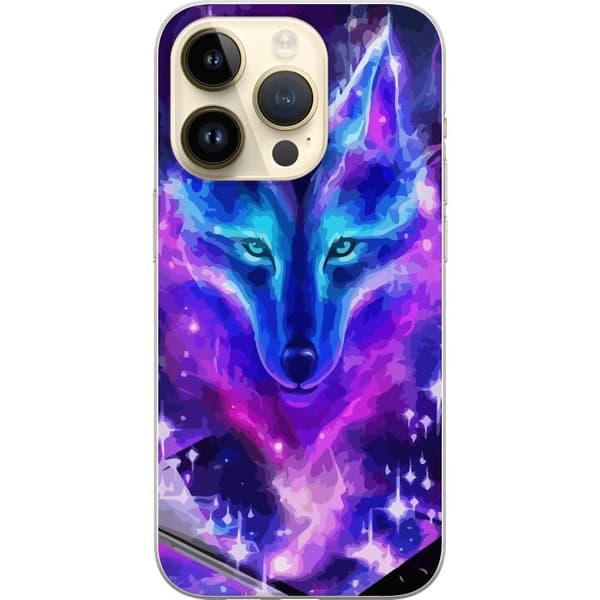 Telefontaske til Apple iPhone 15 Pro med Neon Wolf
