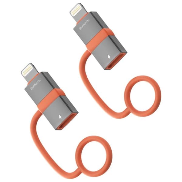 [2-pak] 4smarts USB-C til Lightning Adapter 27W - Grå