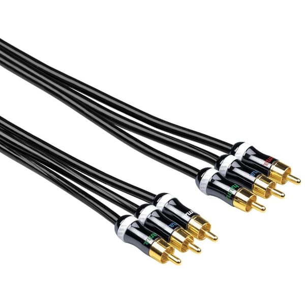 HAMA Kabel 3xRCA-3xRCA Guld Sort 1,5m