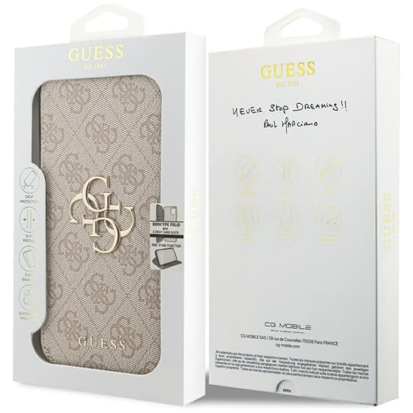 Guess iPhone 17 Pro Plånboksfodral Metal Logo - Rosa