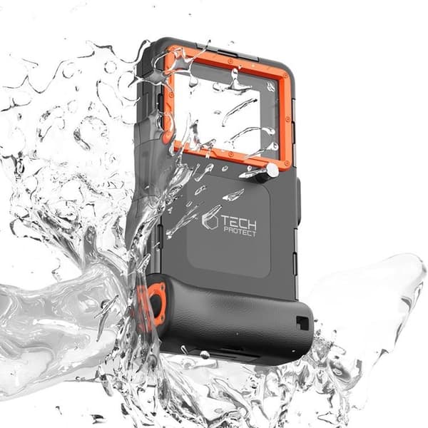 Tech-Protect Universal Vandtætte Mobiltasker Dykning - Sort/Orange