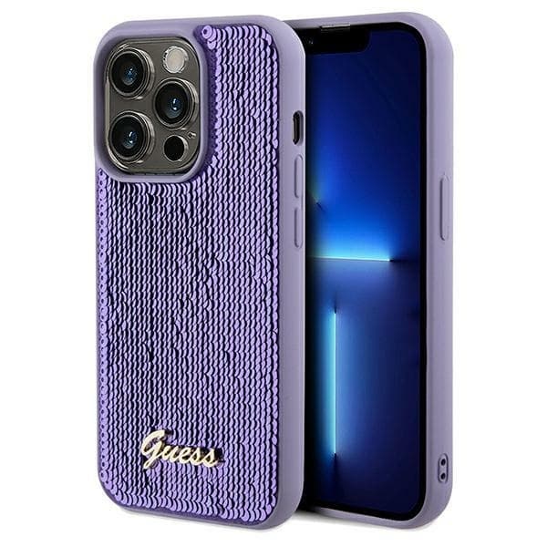 Guess telefontaske til iPhone 14 Pro MagSafe Sequin Script Metal