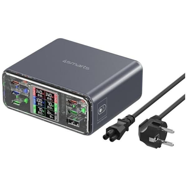 4smarts Ladestation 360W 5xUSB-C 1xUSB-A Lucid GaN DIY - Grå