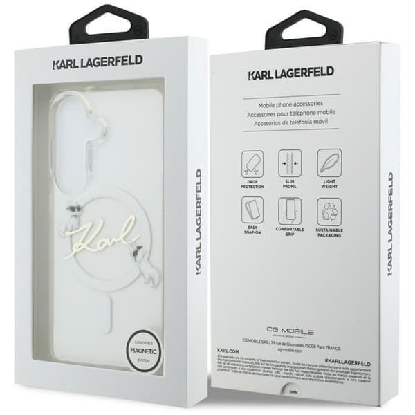 Karl Lagerfeld Mobilskal För Galaxy S26 Plus MagSafe IML KC Script - Clear