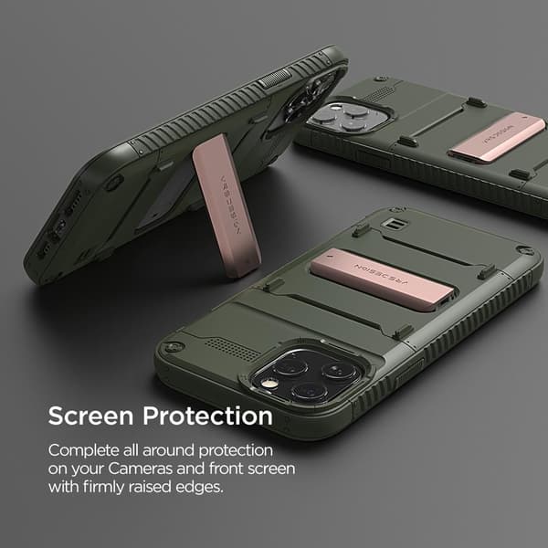 VRS DESIGN Damda QuickStand Skal iPhone 12 Mini - Bronze Grön