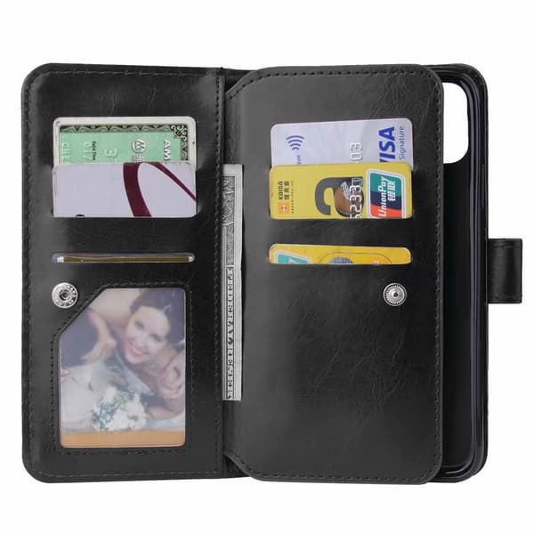 Elegant tegnebog taske til iPhone 12 Pro Max - Sort