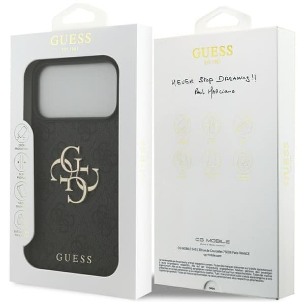 Guess Telefontaske til iPhone 17 Pro Max 4G Stort Logo - Sort