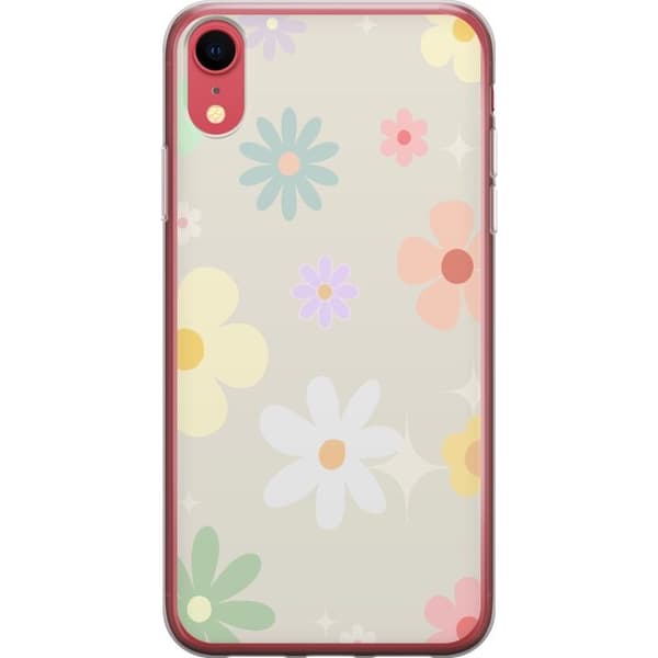 Taske til Apple iPhone XR med fejede blomster