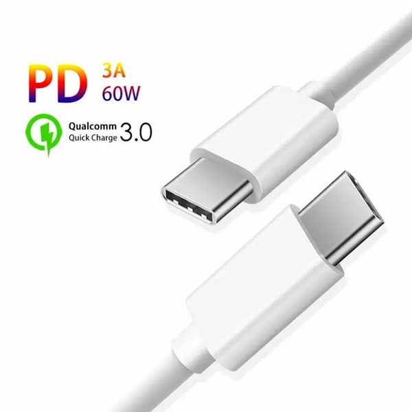 SiGN USB-C til USB-C Kabel 60W 2m - Hvid