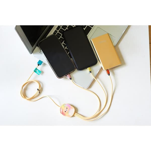 SQUISH Laddningskabel 1,2m Leonard 3in1 USB-C/Micro/Lightning