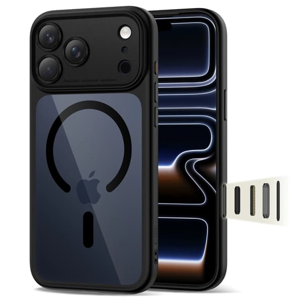 Tech-Protect Telefontaske til iPhone 17 Pro Max Magsafe Peak - Sort/Klar