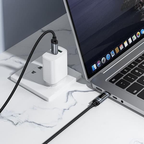 HOCO USB-C til USB-C 240W Kabel 6A 1.2m med Display U148 - Sort