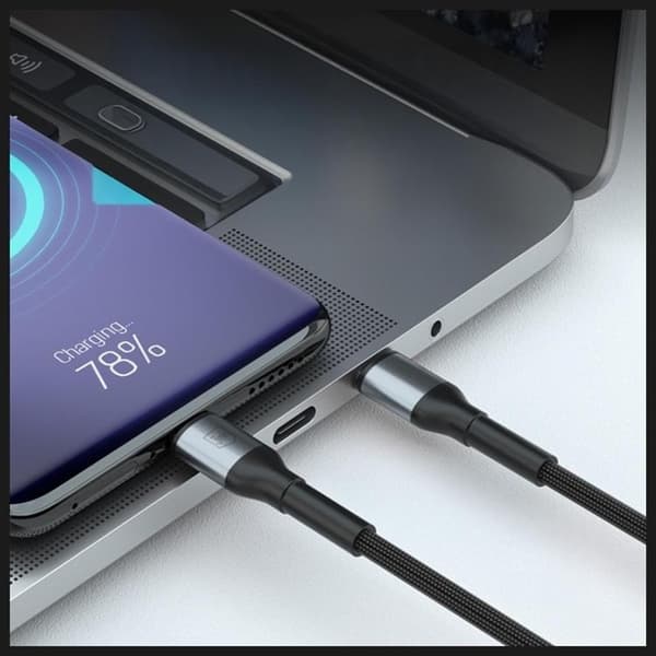 3MK USB-A–USB-C 18W kaapeli 9V/2A 2m N-SERIES Hyper - Musta