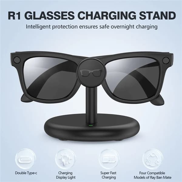 Opladningsstativ AR Smart Briller Til Ray-Ban Meta - Sort