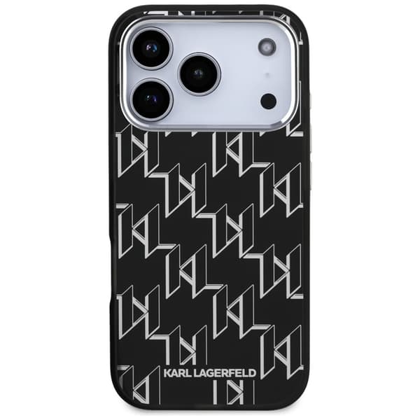 Karl Lagerfeld Mobilcover til iPhone 17 Pro Magsafe KL Monogram - Sort
