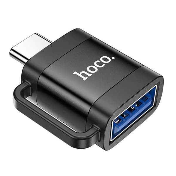 Hoco-sovitin OTG USB-C–USB-A 3A UA31C – Musta