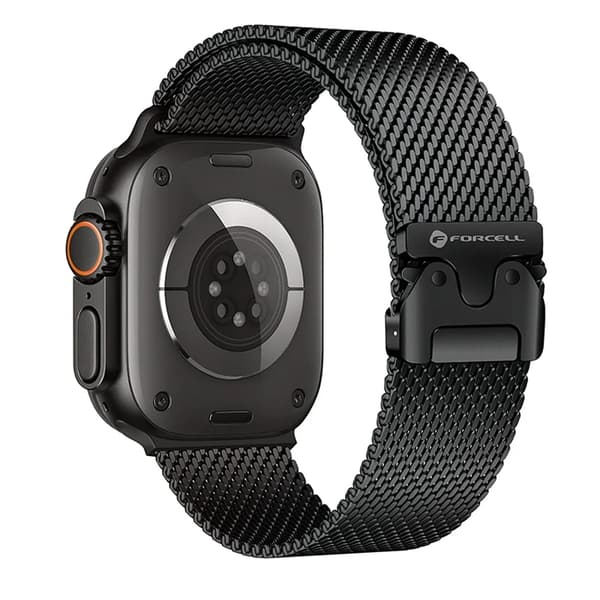 Forcell Apple Watch (38/40/41) Armbånd Rustfrit Stål - Sort