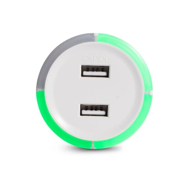 CAPIDI Sikkerhedstimer 2x USB 3.4A Hvid