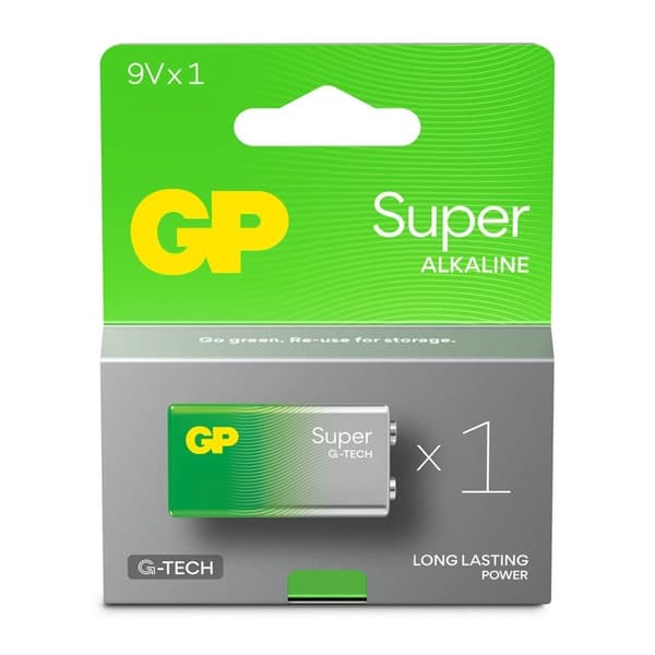GP Batteri Super Alkaline 9V 1-Pakke