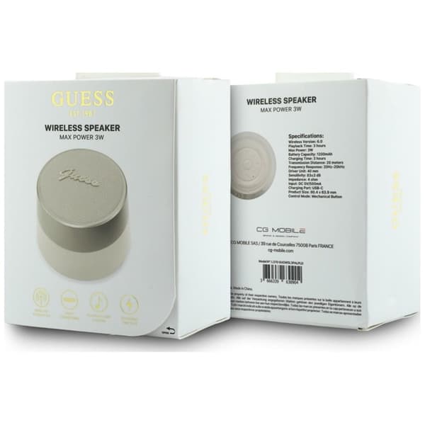 Guess Bluetooth-kaiutin Script Metal Logo 5W - Kulta