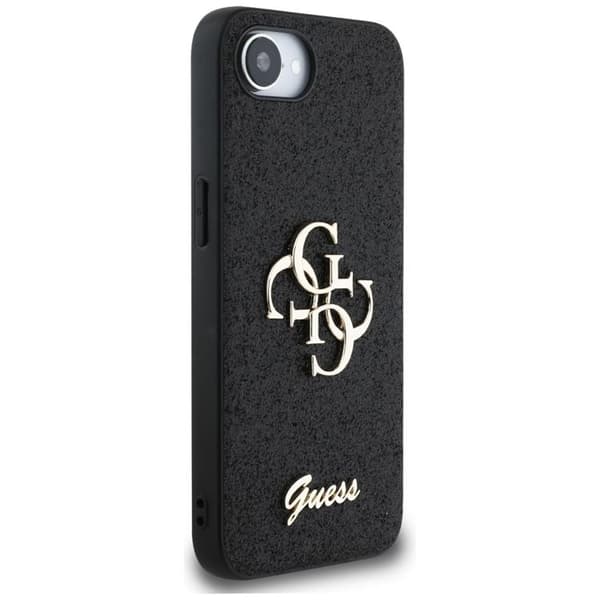 Guess-puhelinkuori iPhone 16e Fixed Glitter Big 4G - Musta