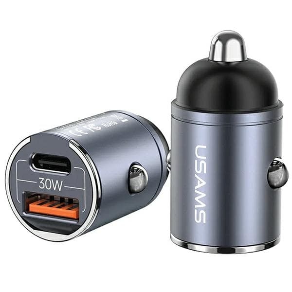 USAMS C38 Billaddare 30W 1xUSB-A 1xUSB-C - Lila