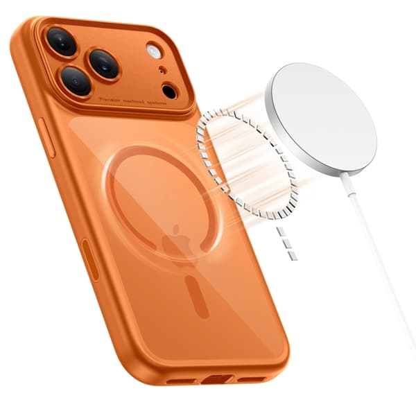 Tech-Protect Mobilskal till iPhone 17 Pro Max Magsafe Peak - Orange/Clear