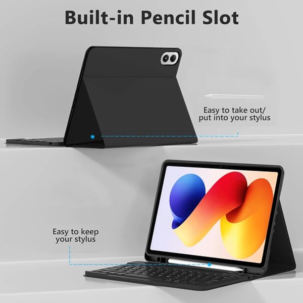 Tech-Protect Xiaomi Redmi Pad 2 Pro -kotelo näppäimistöllä - Musta