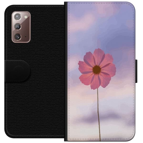 Pung Taske til Samsung Galaxy Note20 med Lyserød Blomst
