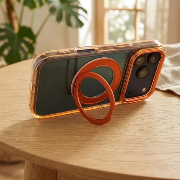 Mobilskal Magafe iPhone 17 Pro Frame Circle med Stand - Orange