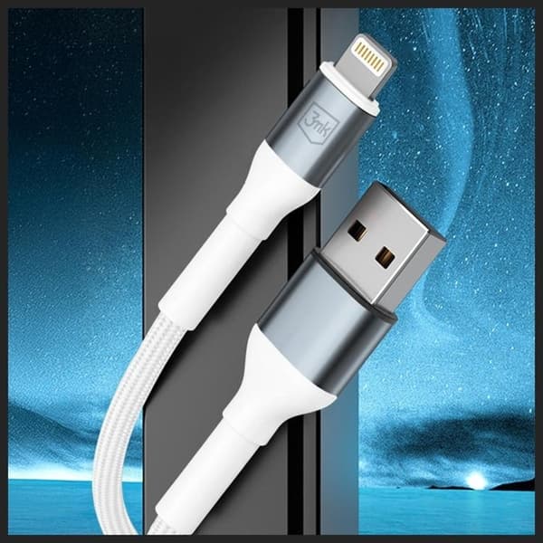 3MK USB-A til Lightning 12W kabel 5V/2.4A 2m N-SERIES Hyper - Hvid