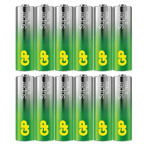 GP Batteri Super Alkaline AA LR6 12-Pack