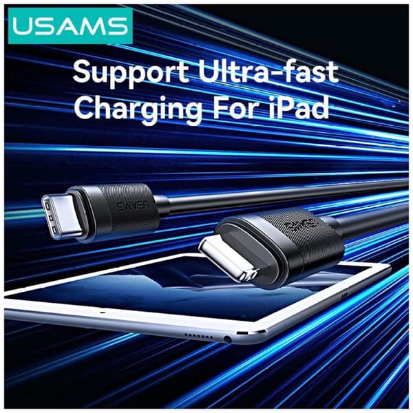 USAMS USB-C til Lightning 30W Kabel 1m U94 - Sort