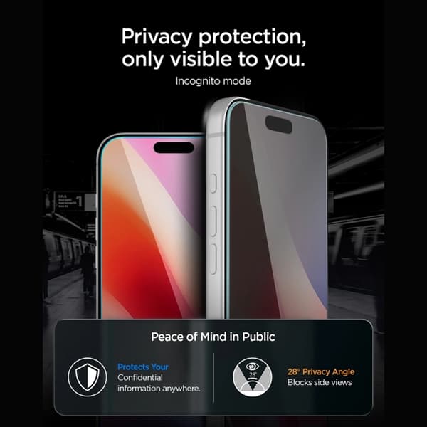 Spigen [2-Pack] Härdat Glas Skärmskydd För iPhone 18 Pro Max/17 Pro Max Privacy