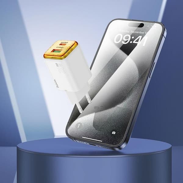 Hoco Snabbladdare PD 20W USB-A USB-C QC3.0 3A N52 - Vit