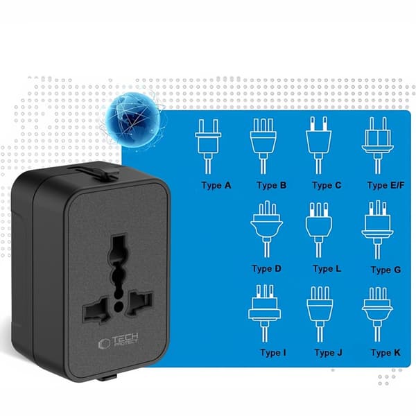 Tech-Protect Reseadapter EU/UK/US/AU TA300 - Svart
