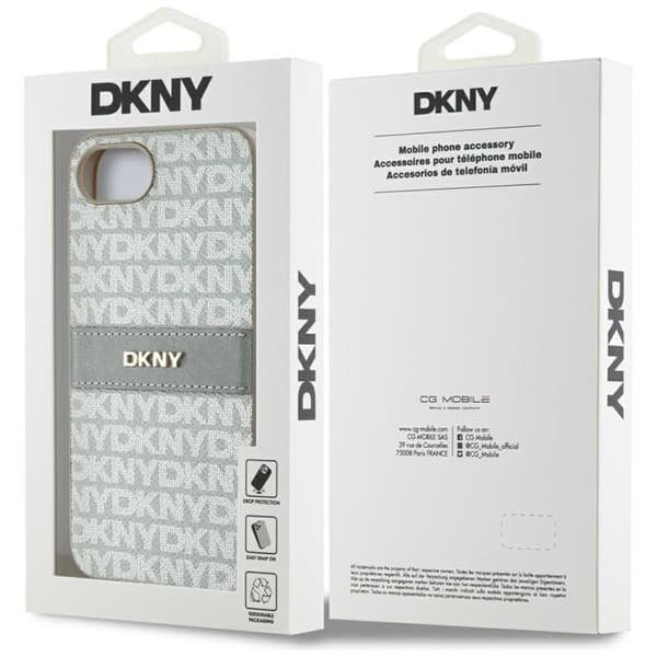 DKNY telefontaske til iPhone 16e Repeat Texture Tonal Stripe - Beige