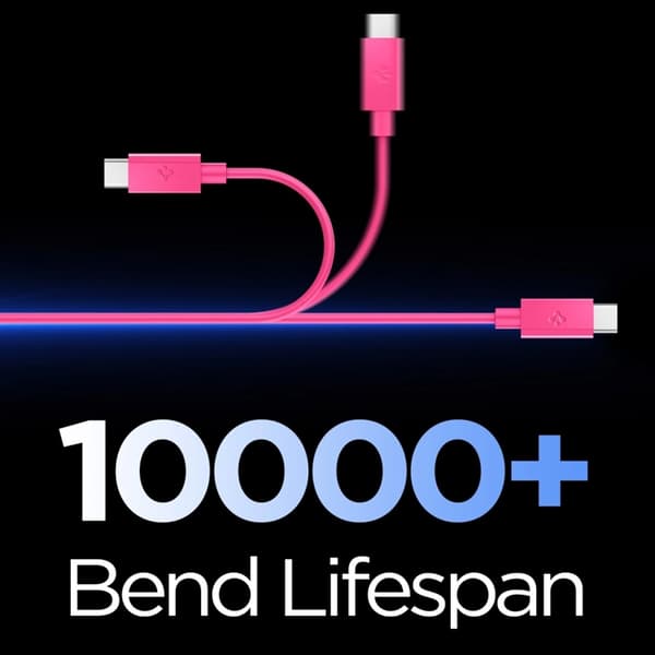 Spigen USB-C till USB-C Kabel EB6010CC Essential 1m 60W - Rosa