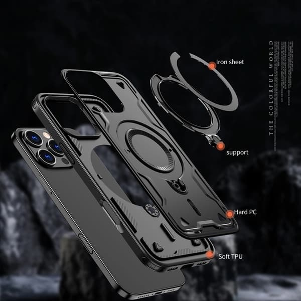 iPhone 16 Pro Max MagSafe Hybrid Armor Trendy -musta