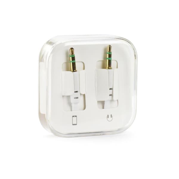 Platt AUX kabel 3.5mm Jack vit 1m