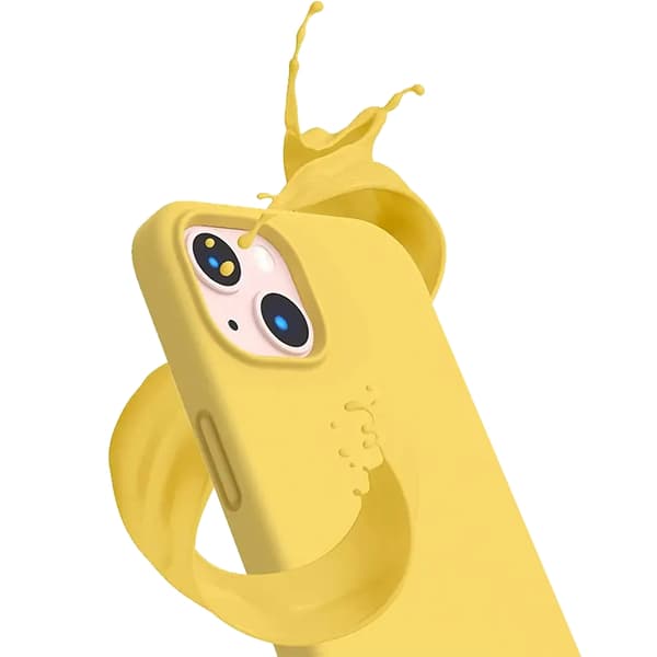 SiGn iPhone 14 Plus Etui Flydende Silikone - Gul