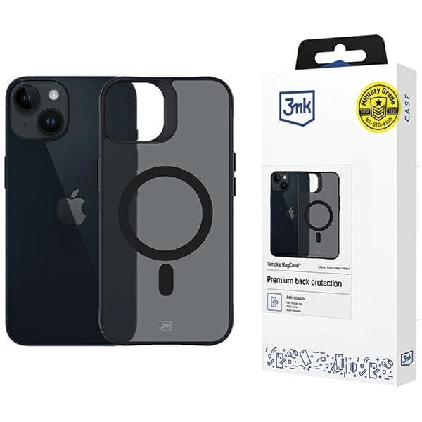 3MK Telefontaske til iPhone 14 Plus MagSafe Smoke - Sort