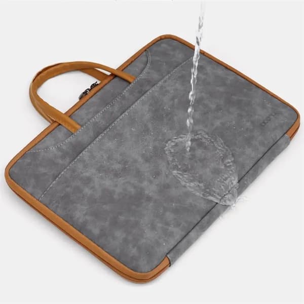Baona Datorfodral 15" Läder - Grå/Svart
