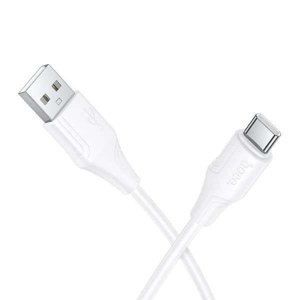 HOCO USB-A til USB-C Kabel 3A 1m Silikone X124 - Hvid
