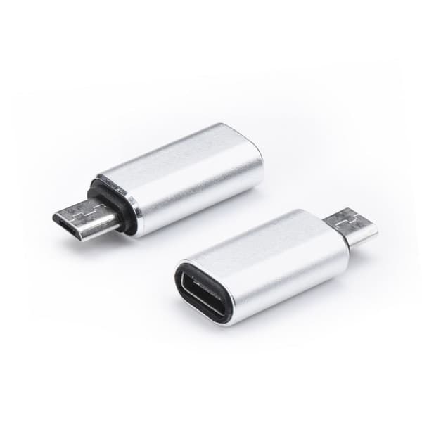 Opladningsadapter USB-C Micro USB sølv