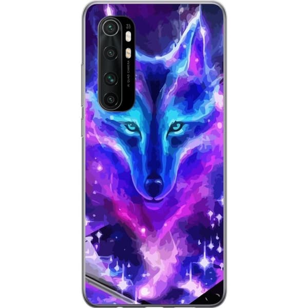 Telefontaske til Xiaomi Mi Note 10 Lite med Neon Wolf